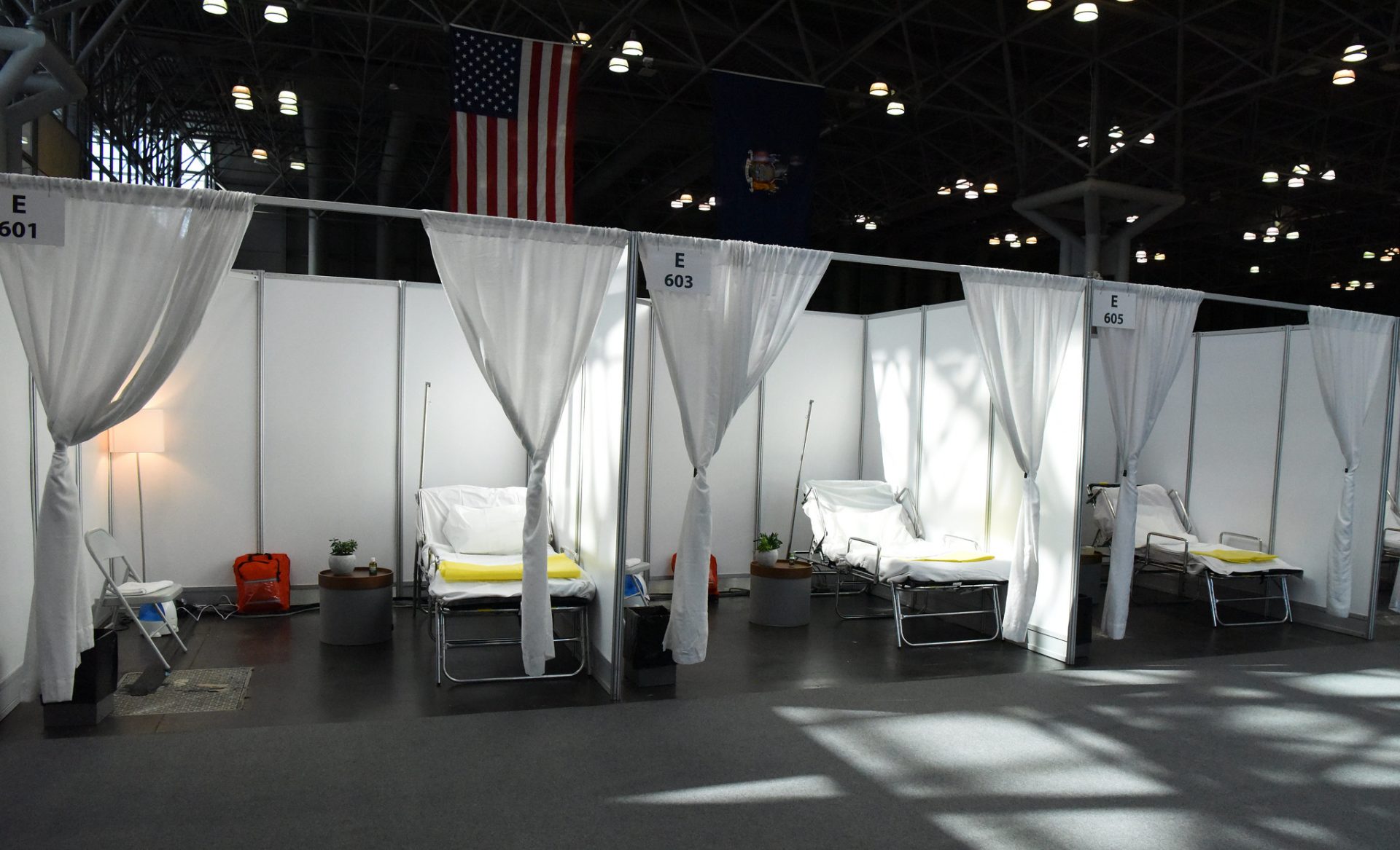 Patient care units at the Jacob K. Javits Convention Center in New York City